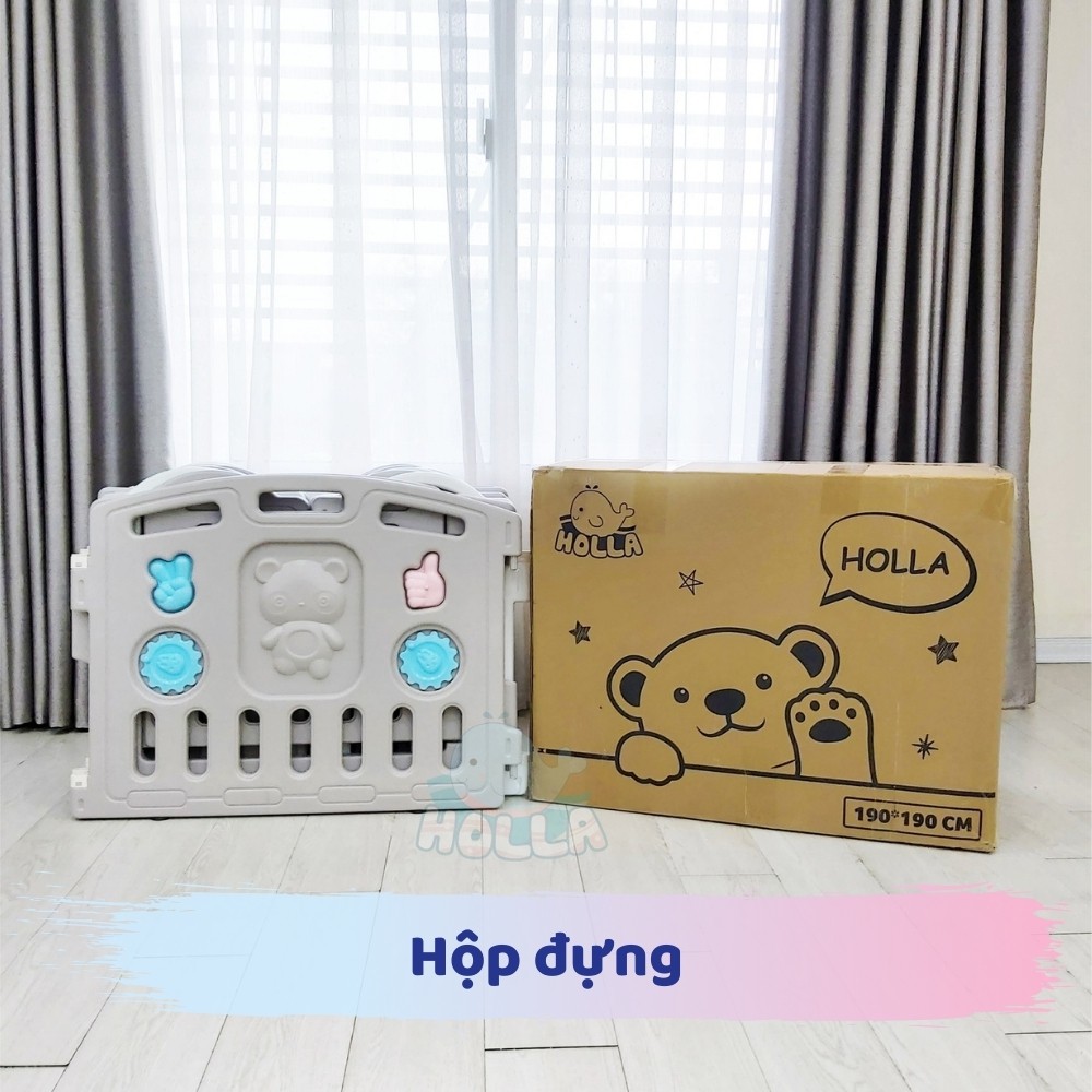 Bộ quây bóng Holla Bear - Quây cũi Bear bằng nhựa cho bé Holla hình gấu HL-0895 - Size S, M - Tháo lắp