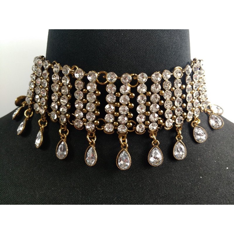 Vòng cổ đính đá lấp lánh phong cách âu mỹ