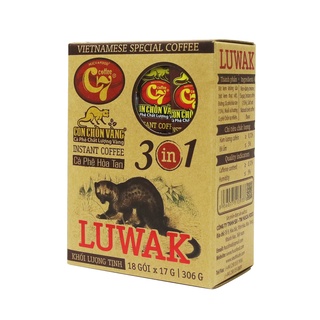 Cà phê hòa tan 3in1 luwak con chồn vàng - hộp 18gói