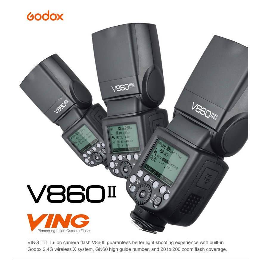 Đèn Flash GODOX V860 II dùng pin Sạc ( for canon)