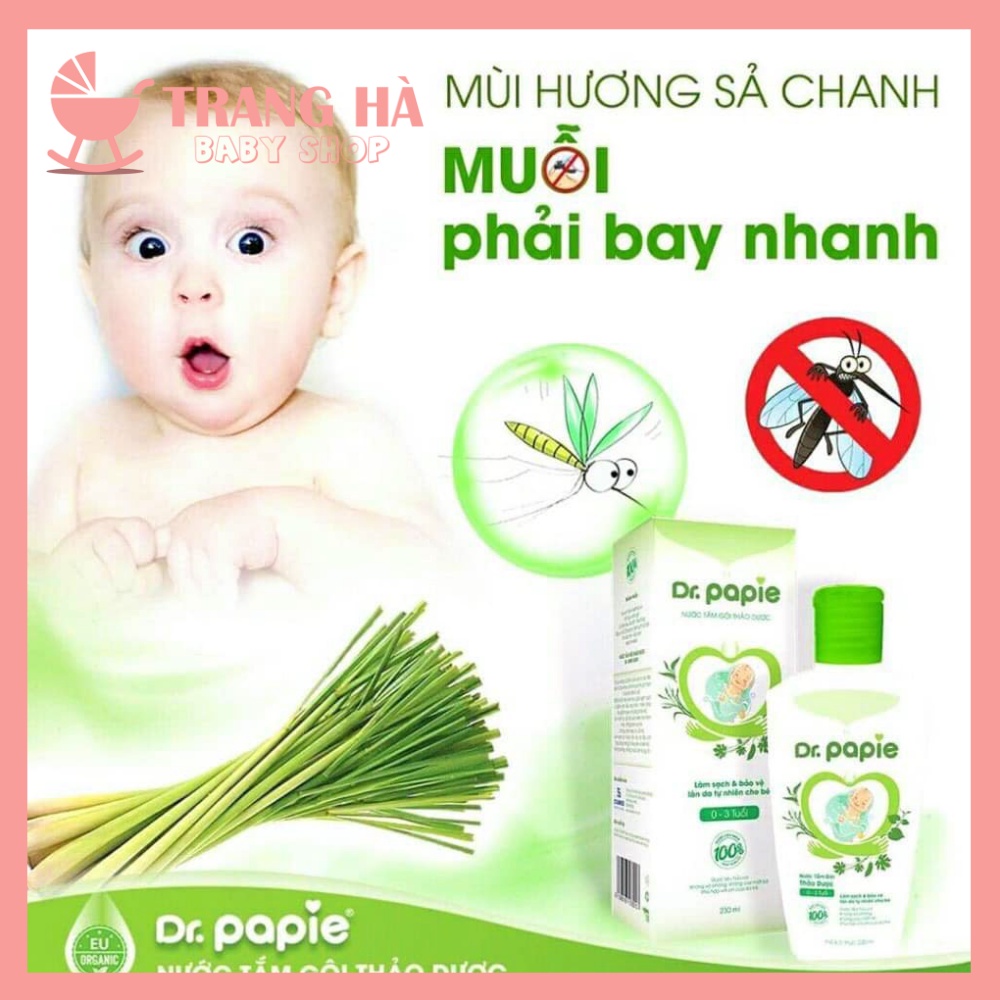 Nước Tắm Gội Thảo Dược Dr Papie Cho Bé Giúp Ngăn Ngừa Và Giảm Các Vấn Đề Về Da Dung Tích 230ml