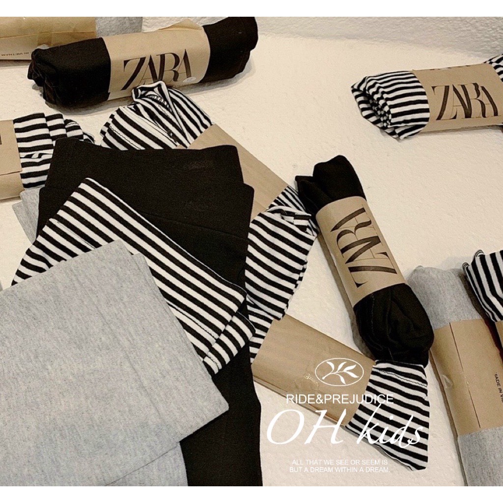 Quần legging cho bé gái, quần legging ZA,RAAA chất zip QC xịn sò cho bé