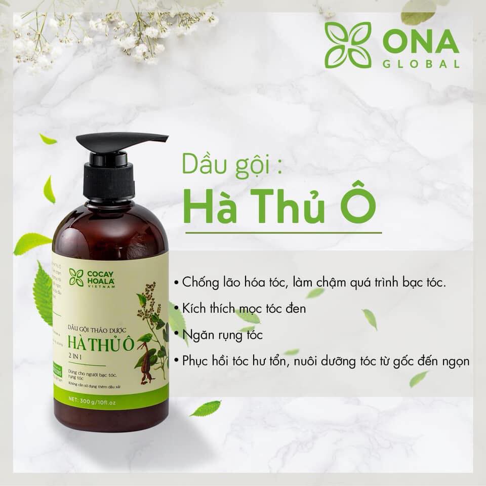 Dầu gội hà thủ ô Cỏ Cây Hoa Lá - Sữa tắm gừng nghệ 300ml