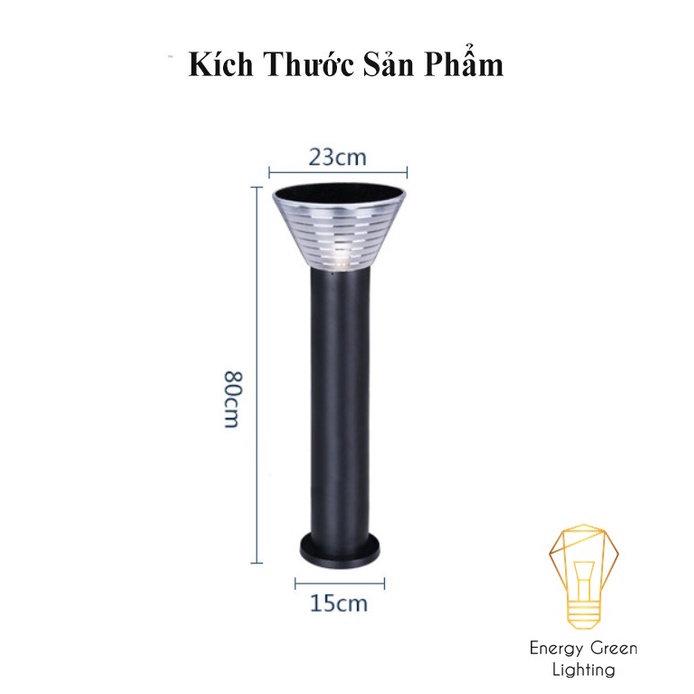 Đèn Cột Sân Vườn Energy Green Lighting  Hình Nón DSV-2180 - Chiều Cao 80cm - Sử Dụng Điện Và Dùng Năng Lượng Mặt Trời