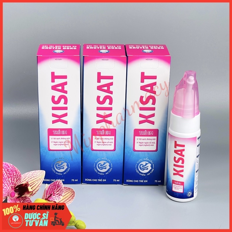 XỊT RỬA MŨI XISAT Nước biển sâu CHO TRẺ EM VÀ NGƯỜI LỚN Chai 75ml- Minpharmacy