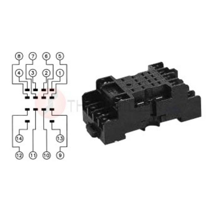 Đế timer rơ le PYF14A giá rẻ 14 chân dẹp nhỏ