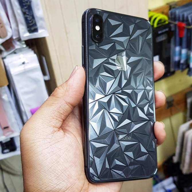 Miếng dán 3D vân kim cương vân rồng mặt lưng điện thoại Iphone X s7e s8 s8 plus s9 s9 plus note 8 a8 a8 plus