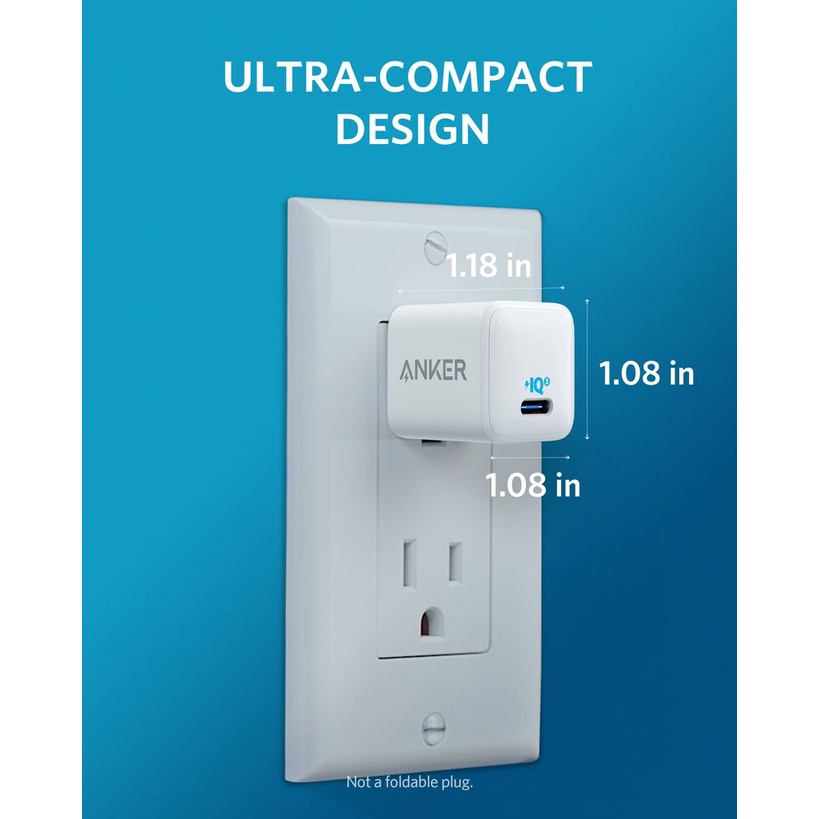 Sạc ANKER PowerPort III Nano 20W 1 cổng USB-C PiQ 3.0 tương thích PD - A2633 LAMINO