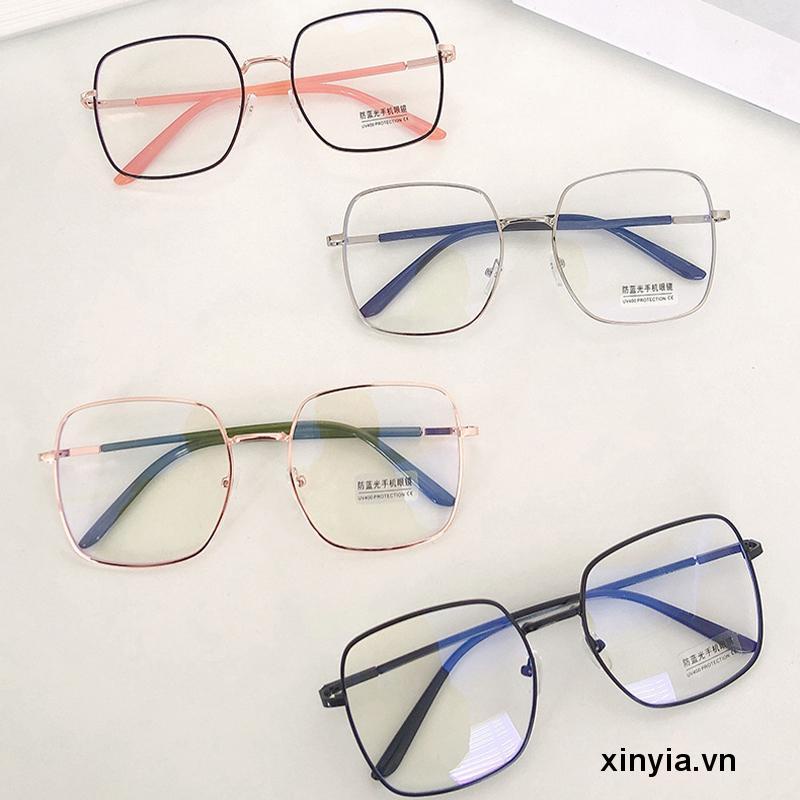 Mắt Kính Gọng Kim Loại Chống Ánh Sáng Xanh Phong Cách Retro Thời Trang Unisex