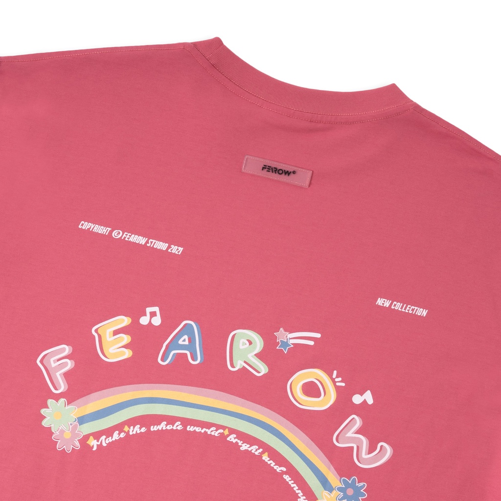 Áo thun nam nữ local brand unisex Fearow Rainbow ver 2.0 / Màu Hồng Đậm - FW155