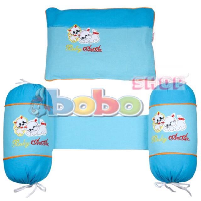 Bộ Gối Vỏ Đậu Xanh Tự Nhiên Cho Bé Bella Cho Bé Sơ Sinh 30cm - Màu Ngẫu Nhiên ( 1 Gối Nằm, 2 Gối Chèn)