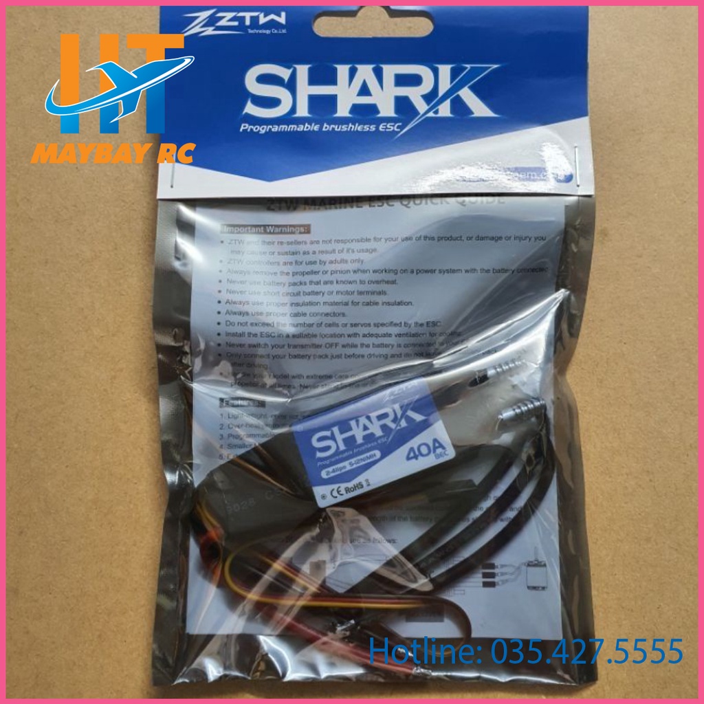 ESC ZTW shark 40A 50a tản nhiệt nước chế tàu/ cano điều khiển từ xa
