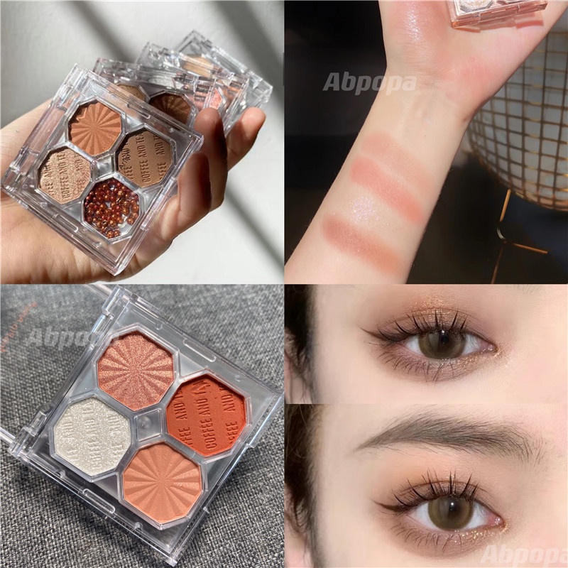 [Hàng mới về] Bảng phấn mắt Colorina Pro-Artist với 4 màu tông nude đất chống thấm nước lâu trôi