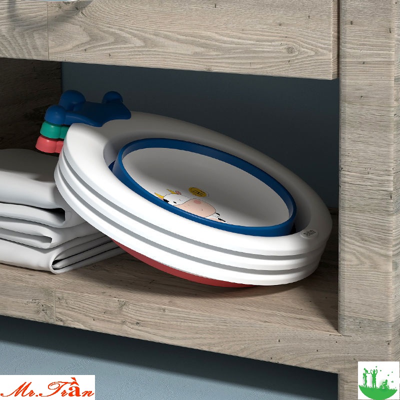 Thau (chậu) rửa mặt gấp gọn kiểu vương miện hình bò sữa dễ thương dành cho bé yêu.