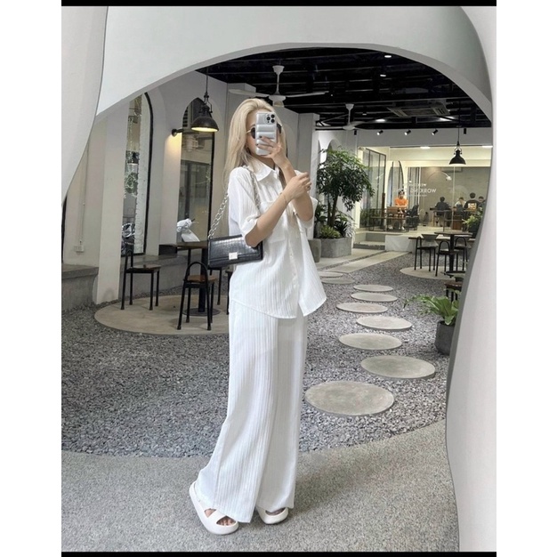 Set Áo Sơ mi Quần Xuông có túi đủ màu xinh xắn
