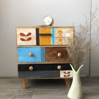 Tủ gỗ trang trí, tủ gỗ Vintage TRANHOME2020