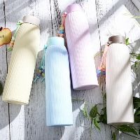 Bình nước thủy tinh giữ nhiệt bọc nhựa cao cấp 420ml