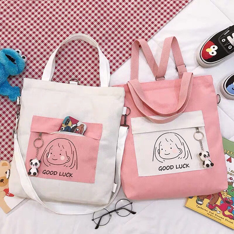 🌻 Túi Tote Vải Nữ 🌻 Túi Tote Đeo Chéo Nhiều Mẫu In Hình Cute Giá Tốt (không kèm móc khóa) | BigBuy360 - bigbuy360.vn