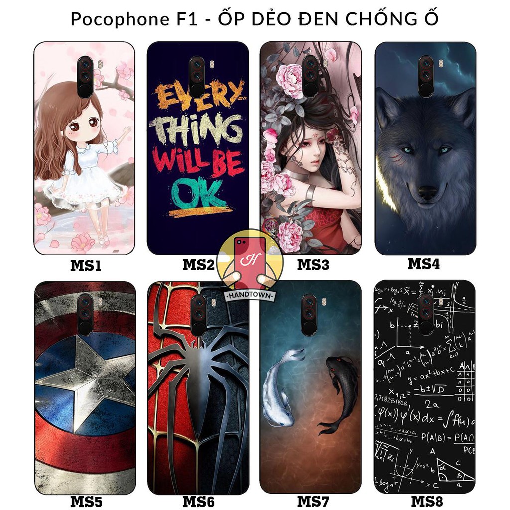Ốp lưng Xiaomi Pocophone F1 dẻo đen in hình Phần A