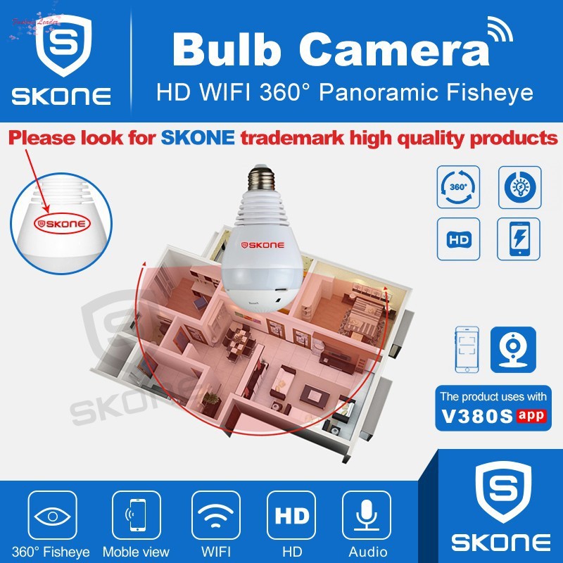 Camera An Ninh V380 Kết Nối Wifi Xoay 360 Độ