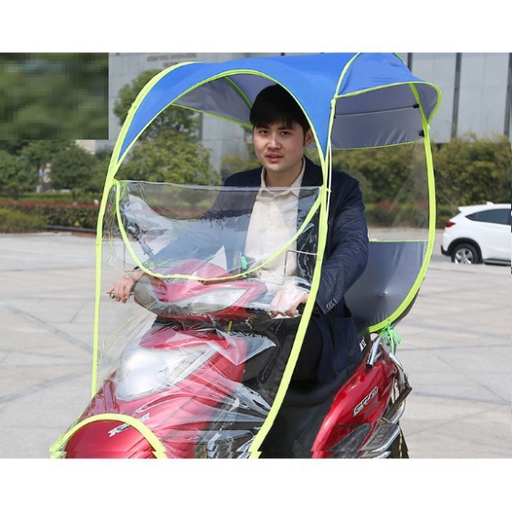 MÁI CHE CHỐNG MƯA NẮNG CHO XE GẮN MÁY,  bạt che xe máy, áo mưa xe máy chống mưa nắng siêu tốt, có rèn chắn