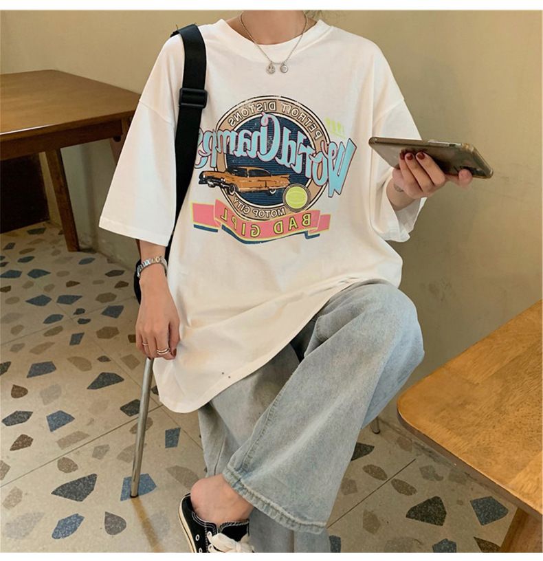 NRVP T-shirt female summer 2021 new Korean version loose large size short-sleeved student shirt ins trend tees
