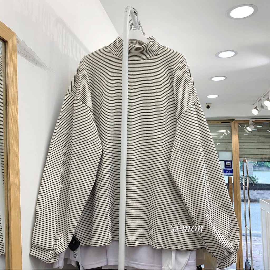 201134 ÁO NỈ KẺ CỔ 3 PHÂN - FREESIZE | BigBuy360 - bigbuy360.vn