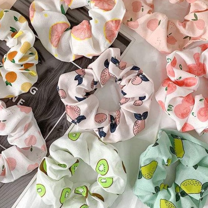 Dây Buộc Tóc Scrunchies Chất Lụa Mềm Chun Buộc Cột Tóc Cao Cấp GG