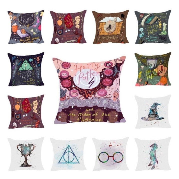 Hoạt Hình Vỏ Gối Vuông In Hình Harry Potter Độc Đáo