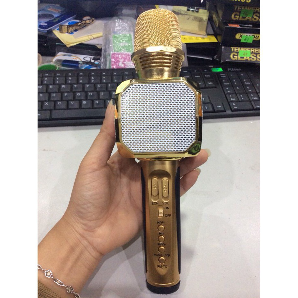 Micro Karaoke SD-10 2 loa kết nối bluetooth có điện thoại, máy tính bảng - Micro Karaoke Bluetooth kèm loa SDRD SD-10