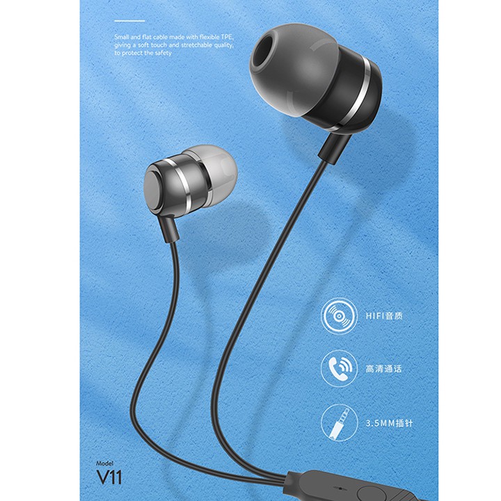 Tai nghe nhét tai Sen_dem V11 có Mic jack 3.5 cho tất cả các dòng điện thoại BaNiCa