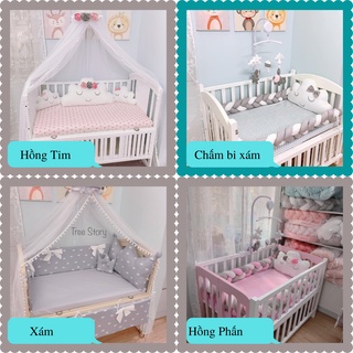 Ga chun bọc đệm cũi Tree Story, drap bọc đệm cũi cho bé