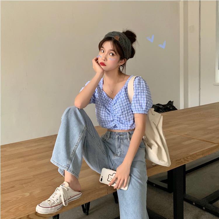  Quần Jeans Ống Rộng Lưng Cao Phong Cách Hàn Quốc Thời Trang Mùa Hè Dễ Phối Đồ Cho Nữ | BigBuy360 - bigbuy360.vn