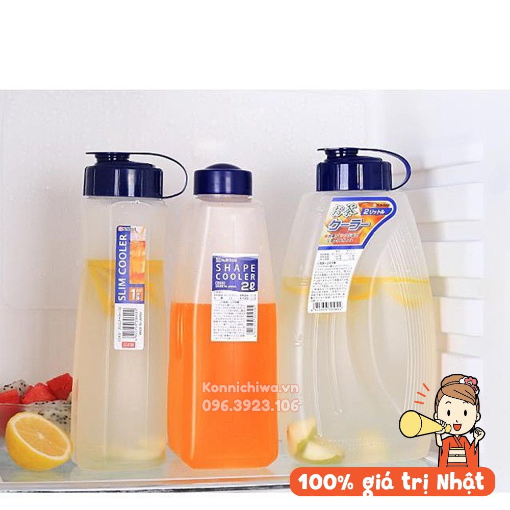 [Hàng Nhật Chính hãng] Bình nước Nakaya 1L| Bình đựng nước nắp gài chịu nhiệt, bình nhựa cao cấp Nhật Bản
