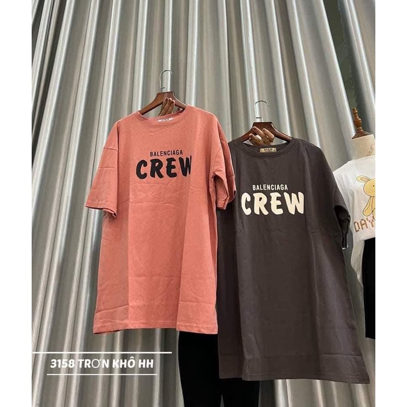 Áo Phông Nữ  CrewThun Tay Ngắn Tay Nam nữ Hoạ Tiết In Chữ Phong Cách Hàn Quốc Áo đôi thun Unisex, form rộng