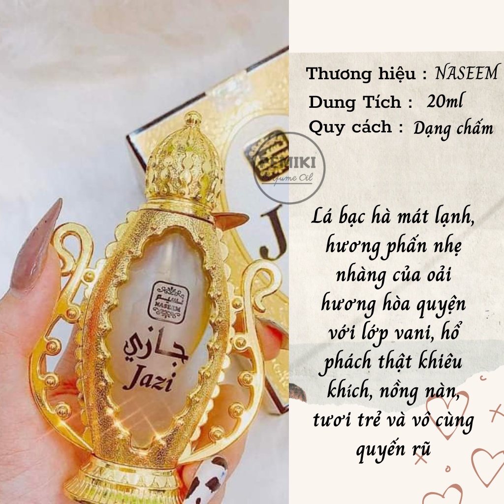 Tinh Dầu Nước Hoa Dubai Nội Địa Jazi For Women 20ml Lịch Lãm Cuốn Hút Đầy Bí Ẩn