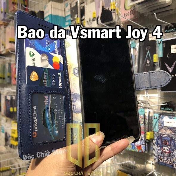 [ Ảnh thật] Vsmart Joy 4 - Bao Da Cao Cấp Vsmart Joy 4