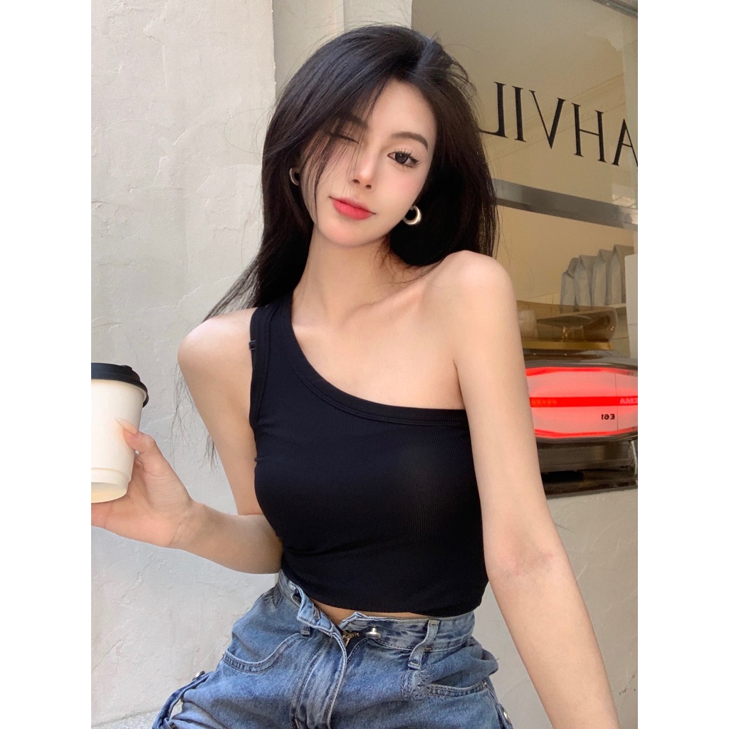 Cocory vn Áo Dây Nữ Một Bên Vai Thiết Kế Gợi Cảm