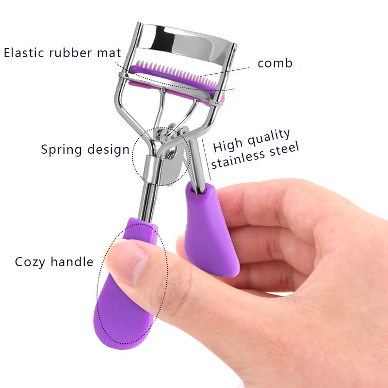 Đồ trang sức có công cụ uốn cong mi. Miếng lót và chải cho cô đồ trang sức uốn cong tự nhiên