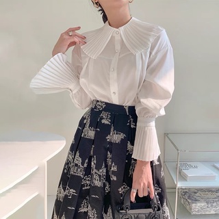 Áo sơ mi trắng cách điệu tiểu thư