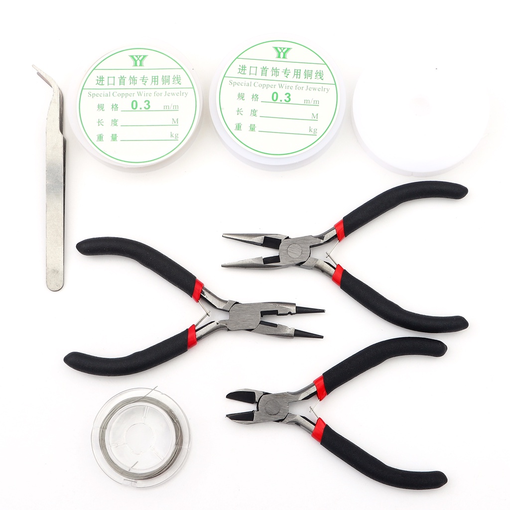 Set nhíp và kìm + 4 cuộn dây Beadia làm trang sức