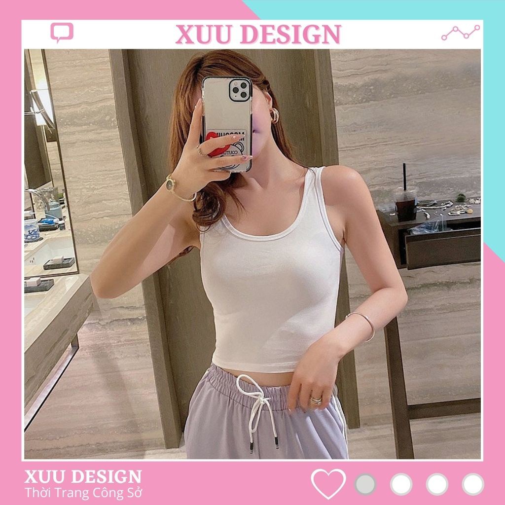 Áo croptop body chất cotton co dãn, áo ba lỗ trơn kiểu dáng đơn giản nhiều màu siêu đẹp AD05