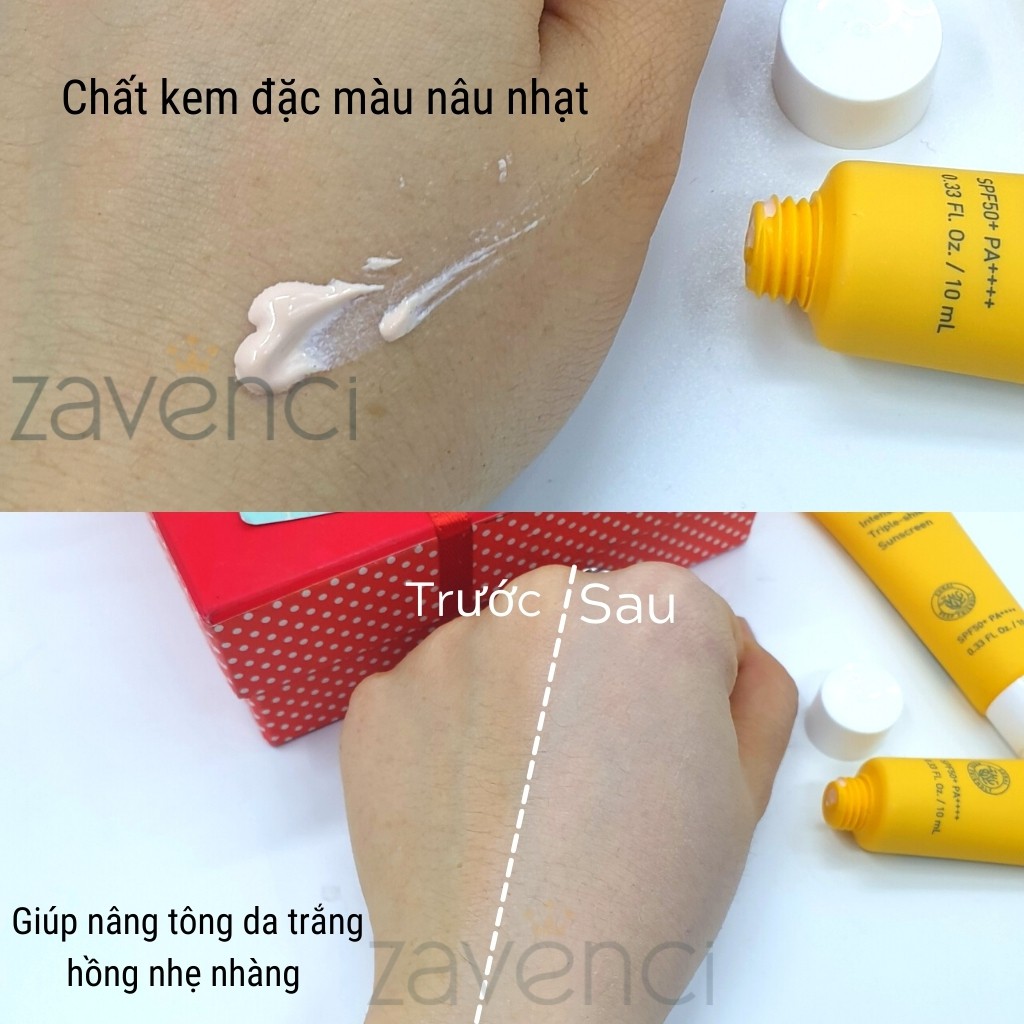 Kem Chống Nắng INNISFREE Chống Nắng Kiềm Dầu 3 Trong 1 Intensive Triple-Shield Sunscreen SPF 50+/PA++++ (10ml - mini)