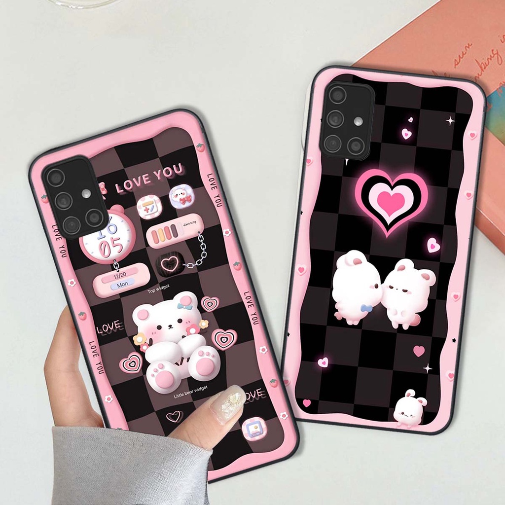 Ốp lưng Samsung M51 in hình gấu cute,bò sữa 3D cute dễ thương bảo vệ điện thoại.