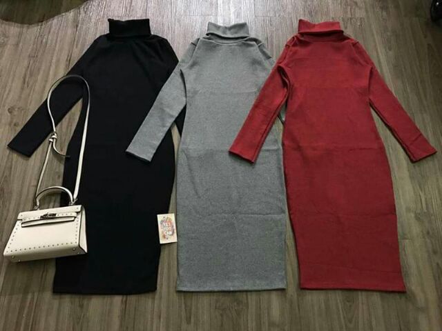 Đầm body cổ Lọ thun gân | BigBuy360 - bigbuy360.vn