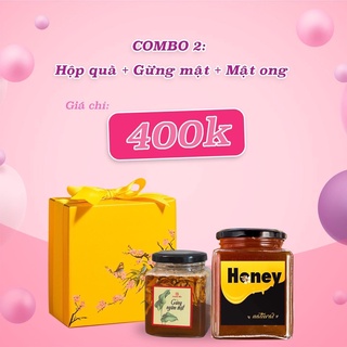 Combo quà tặng gừng ngâm mật +mật ong nguyên chất + hộp quà - đại cát quang yến