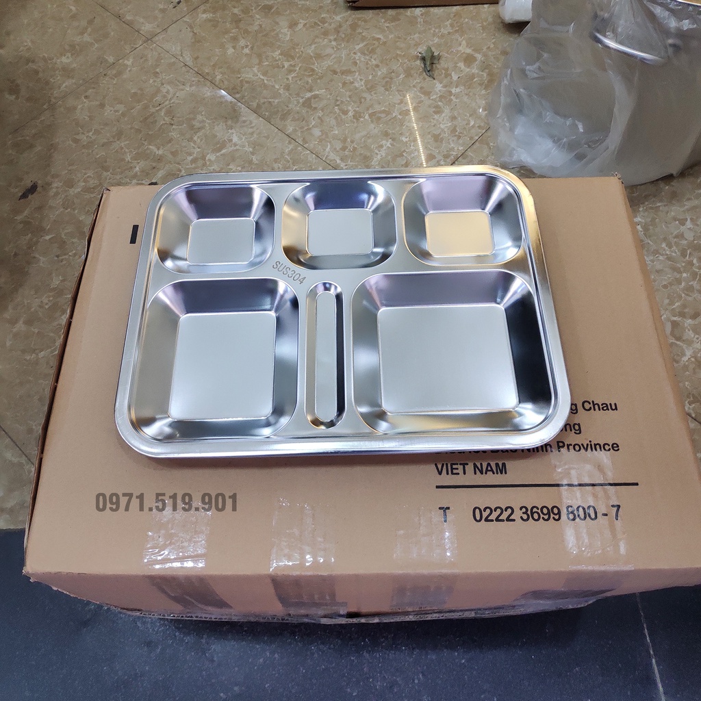 Khay cơm inox 6 ngăn inox 304 cao cấp