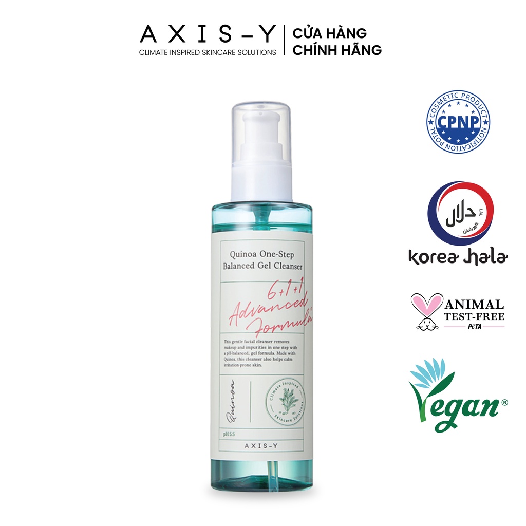 Sữa rửa mặt làm sạch và cấp ẩm Axis-Y xuất xứ Hàn Quốc Quinoa One Step Balanced Gel Cleanser 180 ml