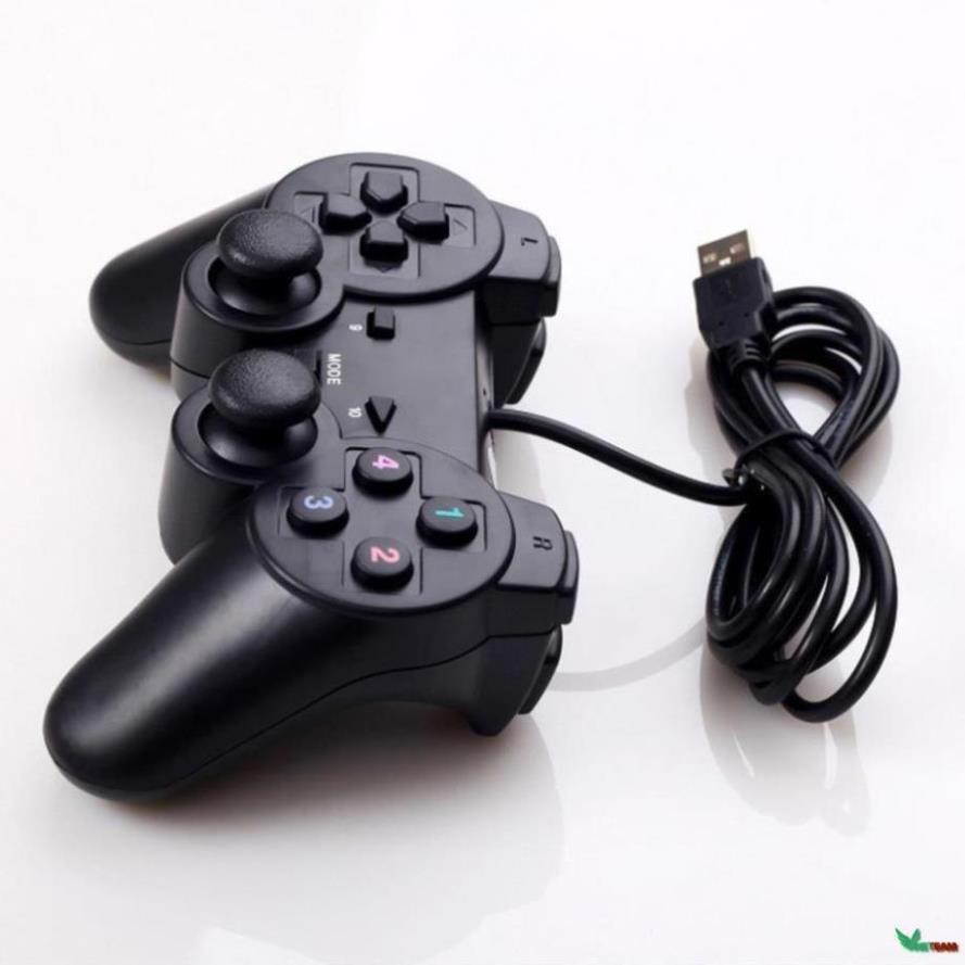 (Hàng xịn) Tay cầm chơi game PS2, PS3, PS4 có dây chế độ rung, dây kết nối USB cho PC / Laptop -DC2538