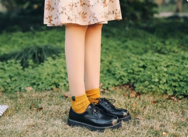 [CÓ SẴN] Giày Ulzzang vintage phong cách Nhật đồng phục sinh viên mũi tròn harajuku retro da pu oxford Hàn quốc đế bằng